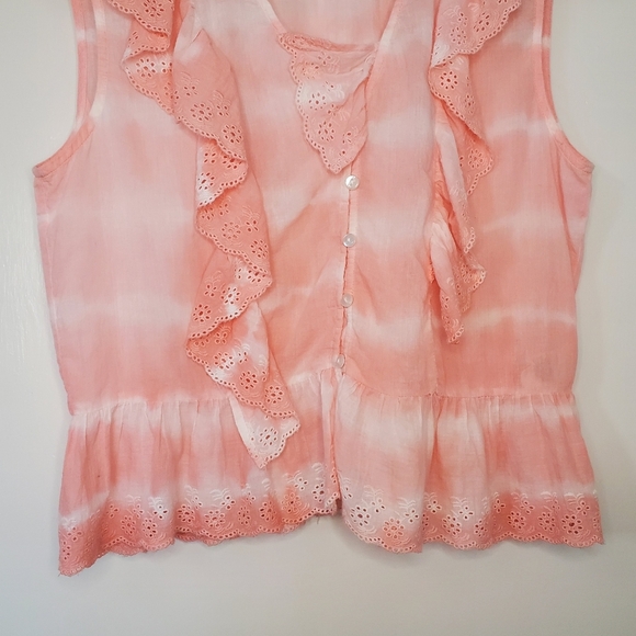 Rebellion Again Babydoll Crop Top – Size L – Cotton Candy Pink Tie-Dye - Picture 2 of 4